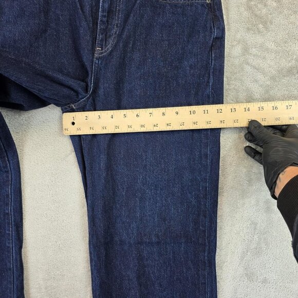 Uniqlo Jeans Womens 28 Dark Wash High Rise Straight Leg Cotton Denim Zip Fly - Picture 6 of 10